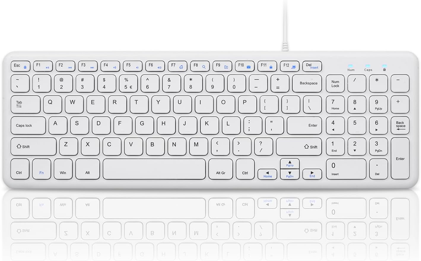 61Hmil94SL._AC_SL1500_.jpg Wired silent USB scissor-switch keyboard - 14.45x4.76x0.70 inches - compact design with numeric keypad - Image 1