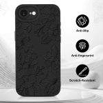 Cute Floral Pattern Phone Case, Soft Ultra-Thin Shockproof TPU Protective Case, Scratch-Resistant, Lightweight and Durable, Black - Image 2