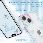 Transparent cute bow pattern, beautiful and elegant, camera bump protection, stylish, slim, soft and durable TPU case, suitable for women and girls - Blue - Image 2